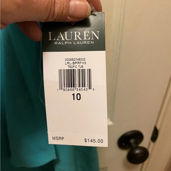 Ralph Lauren Elegant Teal Sleeveless Dress Tropical Turquoise Sz 10 NWT - Picture 2 of 16